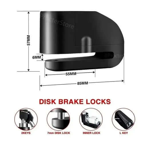 Candado Para Moto Freno De Disco + Alarma Bloqueo Antirrobo