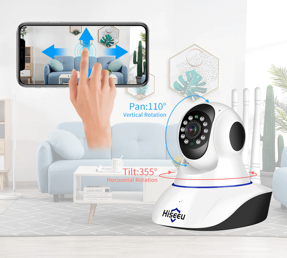 Cámara Seguridad Ip Wifi Robótica Visión Nocturna 3 Antenas Wifi