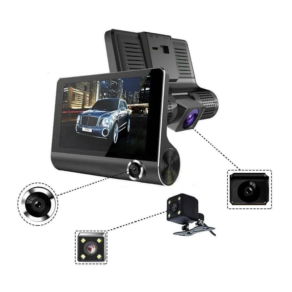 Promocion Camara Carro Dvr Hd 3 Lentes Y Cam Reversa 3 En 1 Grabacion - zaffary store