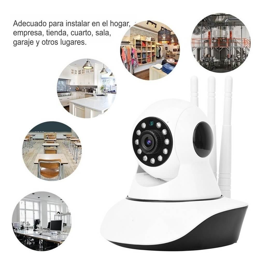 Promoción Cámara Seguridad Ip Wifi Robótica Visión Nocturna 3 Antenas Wifi - zaffary store