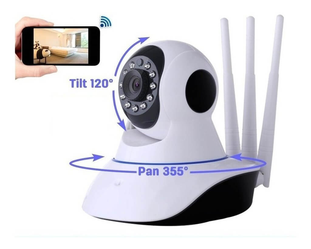 Promoción Cámara Seguridad Ip Wifi Robótica Visión Nocturna 3 Antenas Wifi - zaffary store