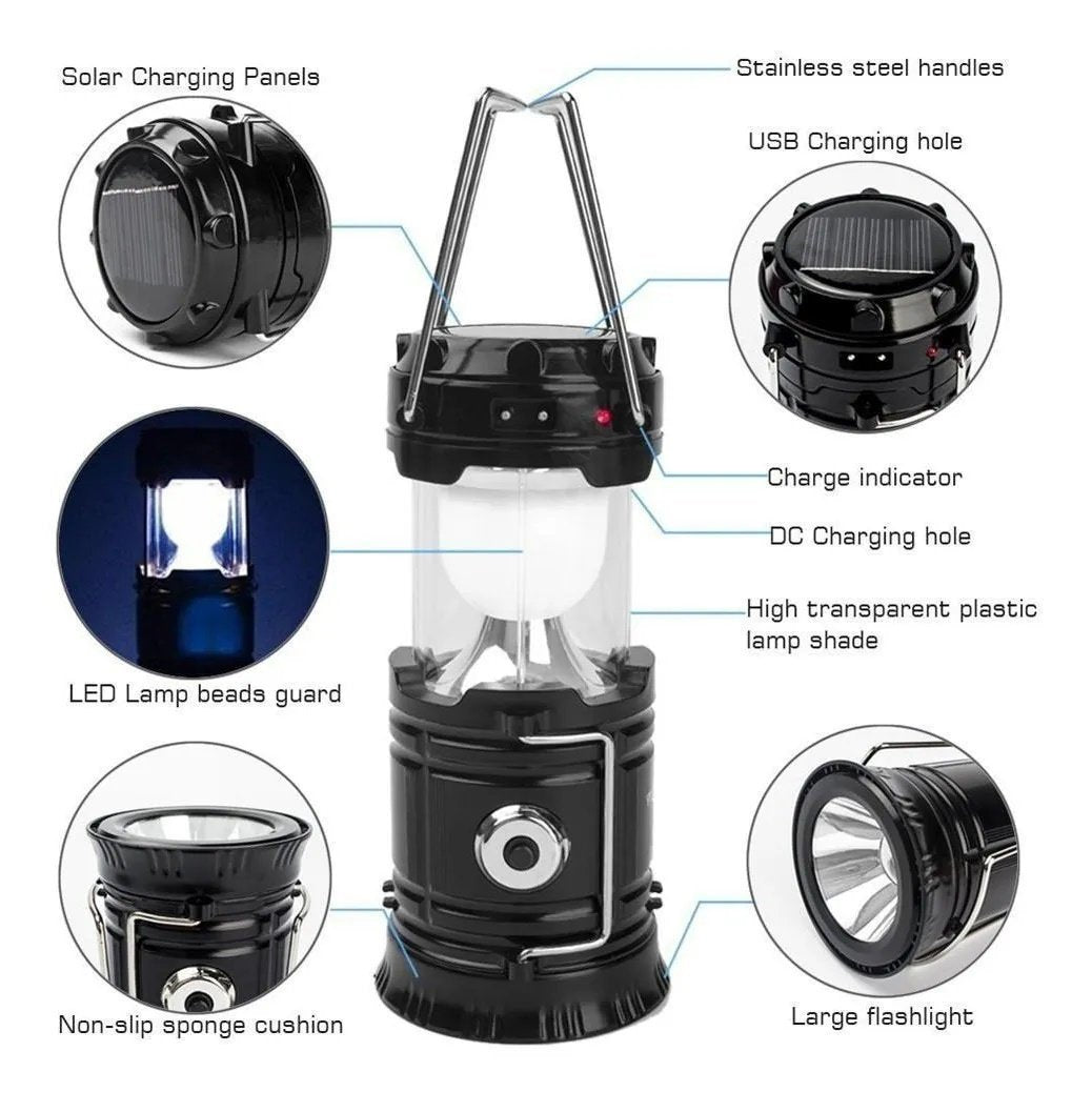 PromociĂłn Lampara, linterna Solar, recargable Para Camping, - zaffary store