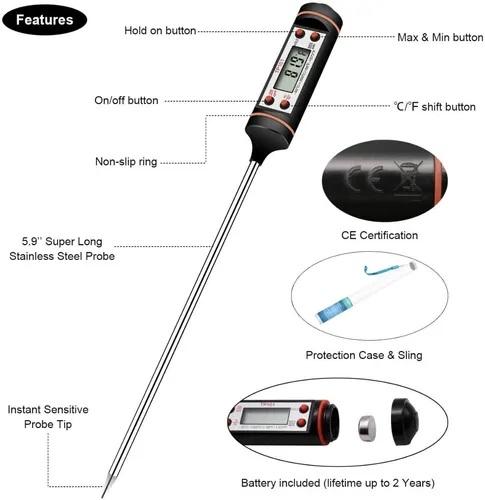 Promoción Termómetro Digital De Cocina Punzón Sonda Temperatura Comida - zaffary store