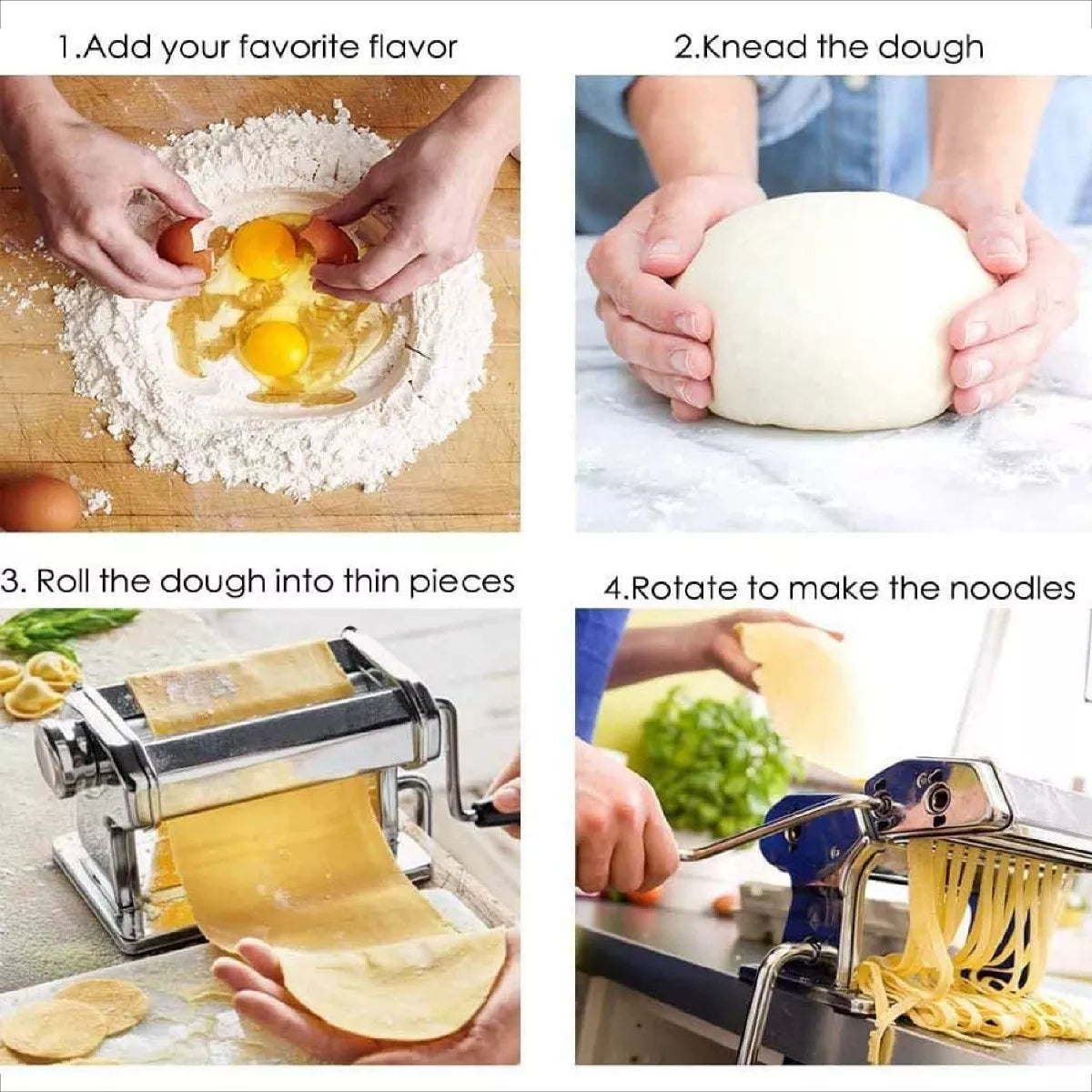 Máquina Inoxidable para Hacer Pasta 3 en 1 🍝 Prepara Pasta Fresca en Casa Fácilmente