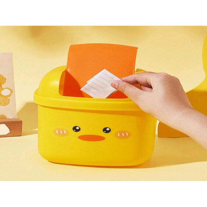 Mini basurera de escritorio con tapa giratoria decorativo cubo de almacenamiento