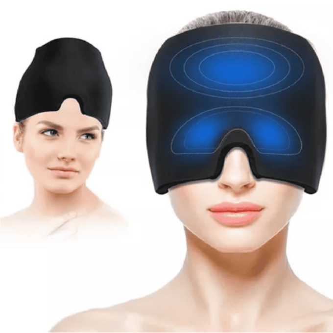 Máscara Facial Sombrero Alivio Migraña Gel