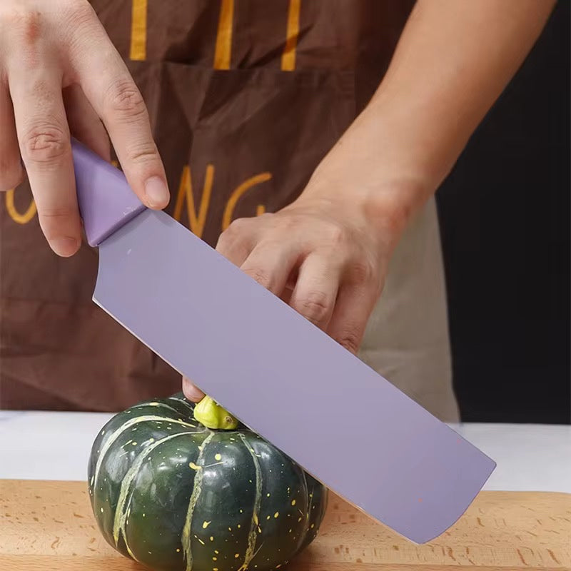 Set de Cuchillos de Cocina 6 Piezas 🔪 Antiadherentes con Pelador y Tijeras
