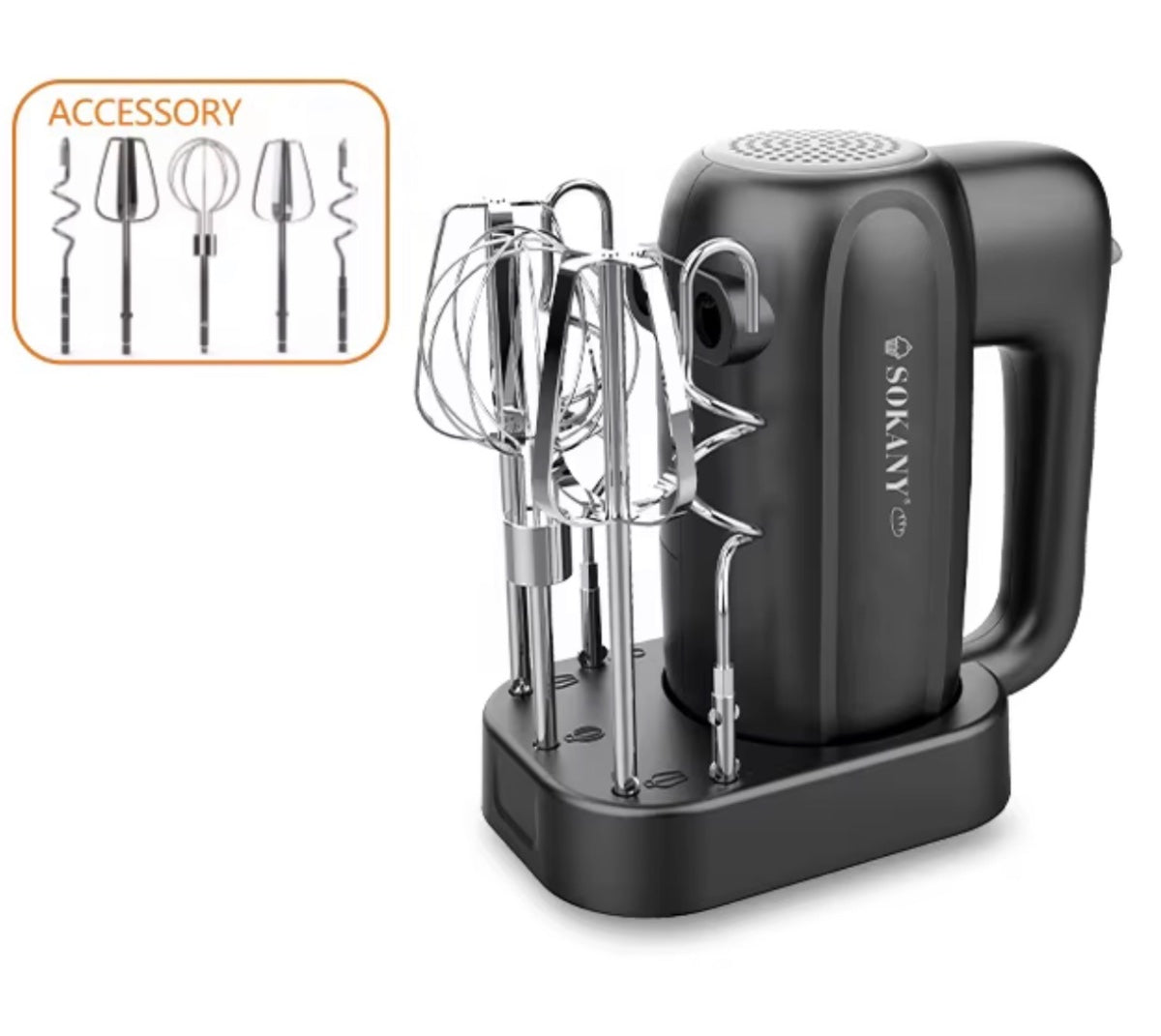 Batidora de Mano SOKANY SK-02045 3 en 1 🍰 400W con 5 Velocidades