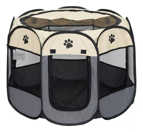 Casa Corral Para Perros Plegable Mascota Aire Libre Chico Color Gris