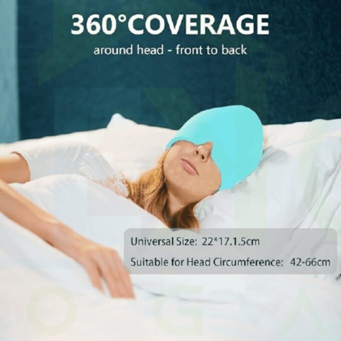 Máscara Facial Sombrero Alivio Migraña Gel