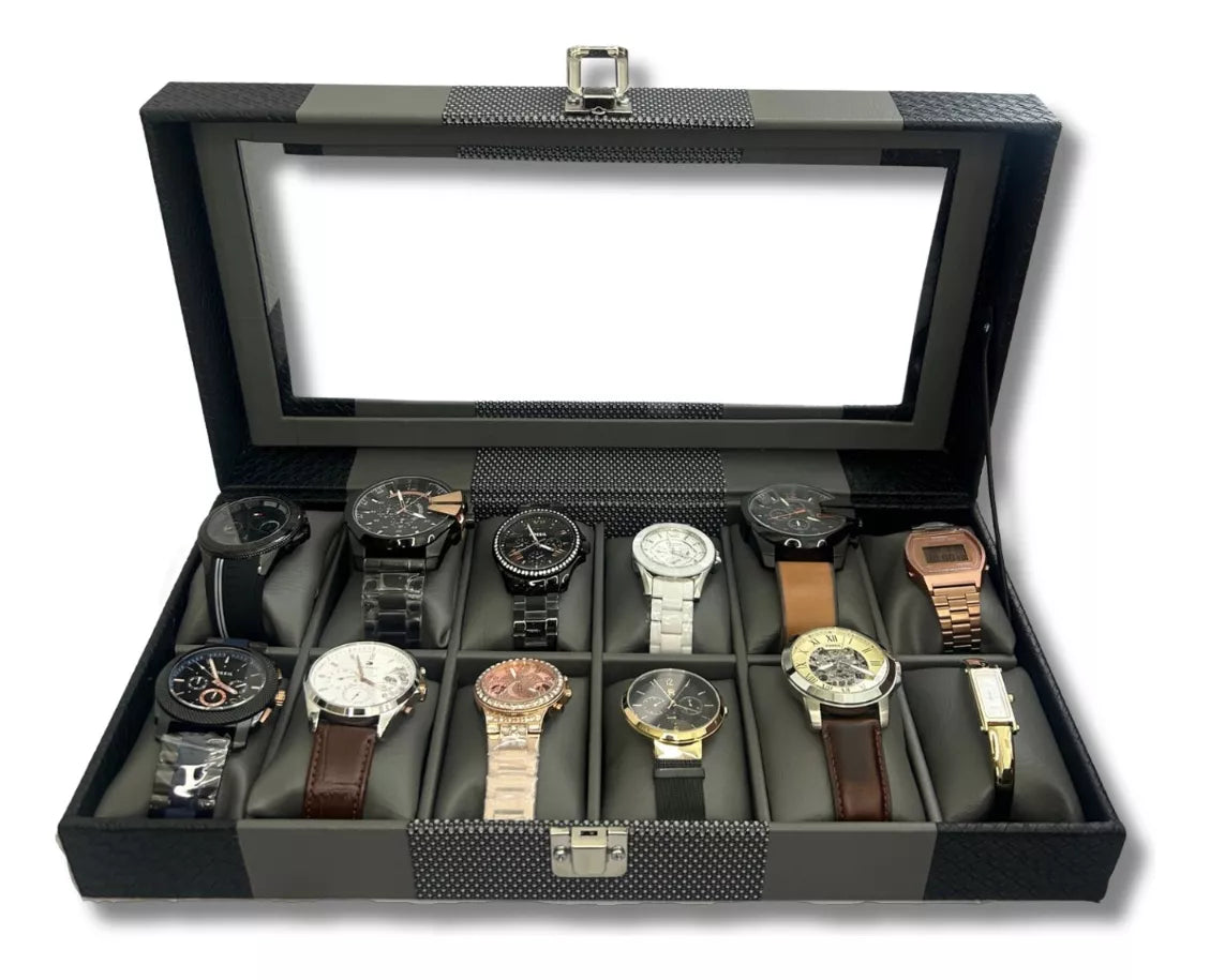 Estuche de Lujo para Relojes ⌚ Organizador x12 Puestos