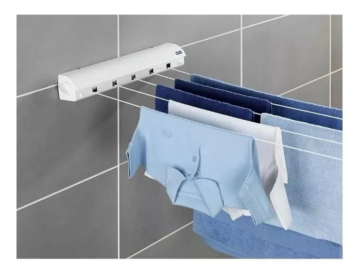 Tendedero Retractil Para Ropa De 5 Lineas Ajustable 3.7 Mts