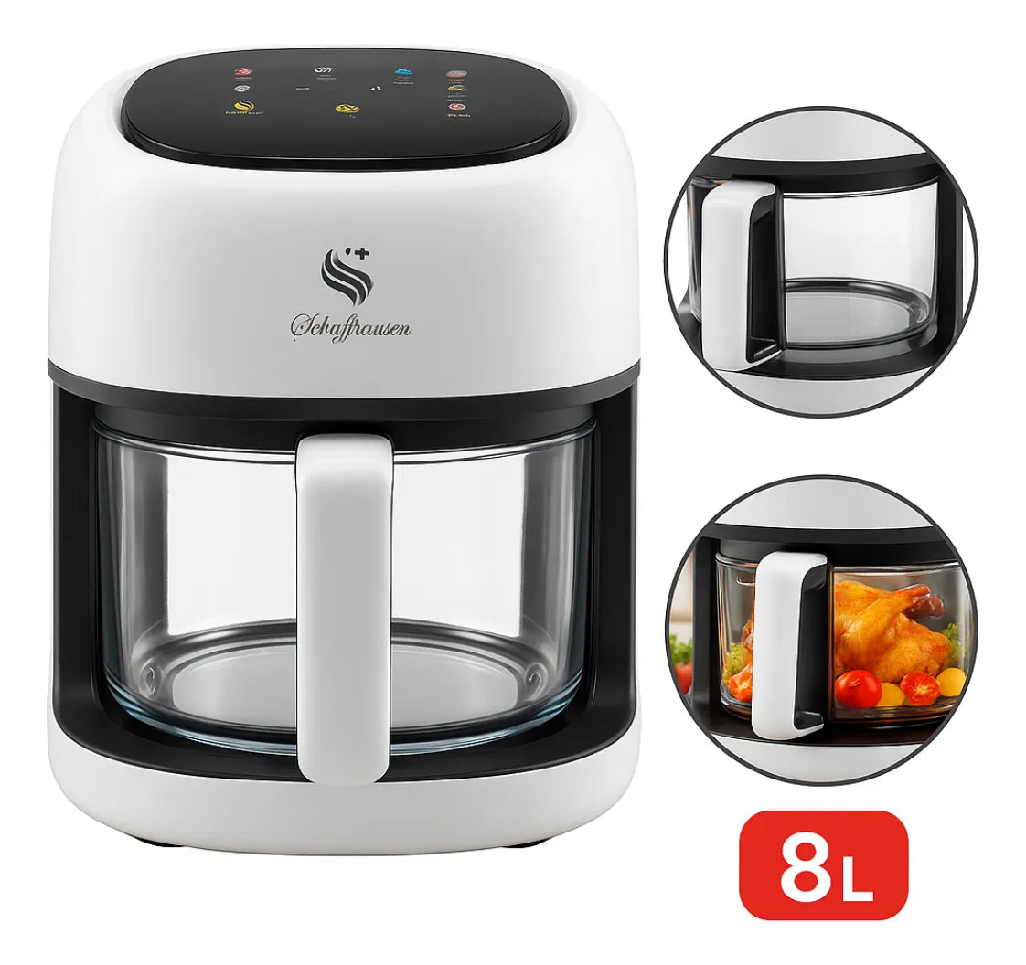 Freidora de Aire Schaffhausen 8L 🍟 Cocina Rápido y Sin Aceite – Color Blanco