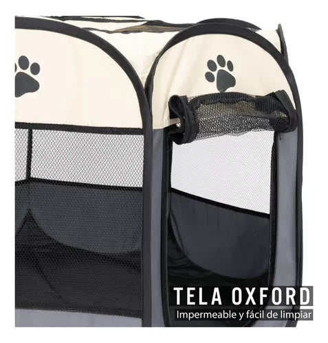 Casa Corral Para Perros Plegable Mascota Aire Libre Chico Color Gris