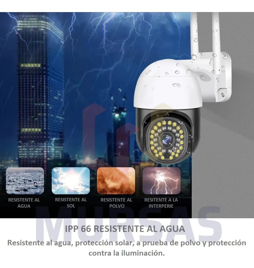 📹 Cámara PTZ WiFi 360° Exterior | Full HD 1080P + Visión Nocturna