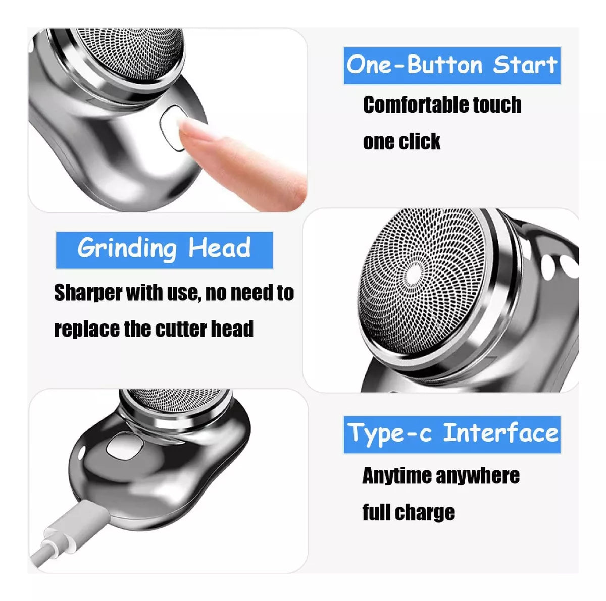 Mini-shave Afeitadora Eléctrica Lavable Portátil Hombres