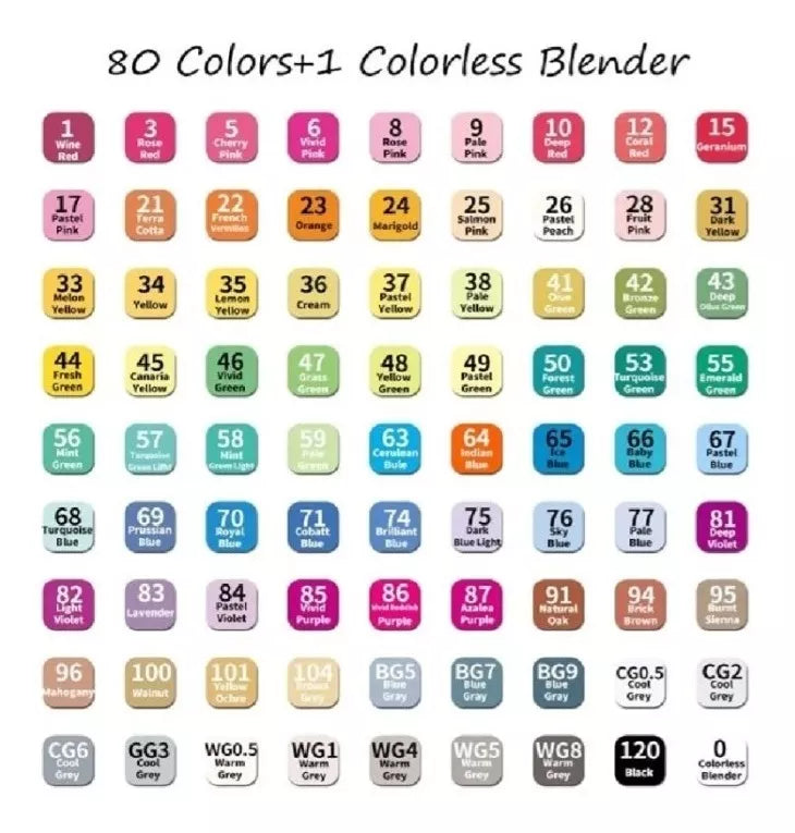 Marcadores Profesionales Doble Punta 🎨 80 Colores a Base de Alcohol