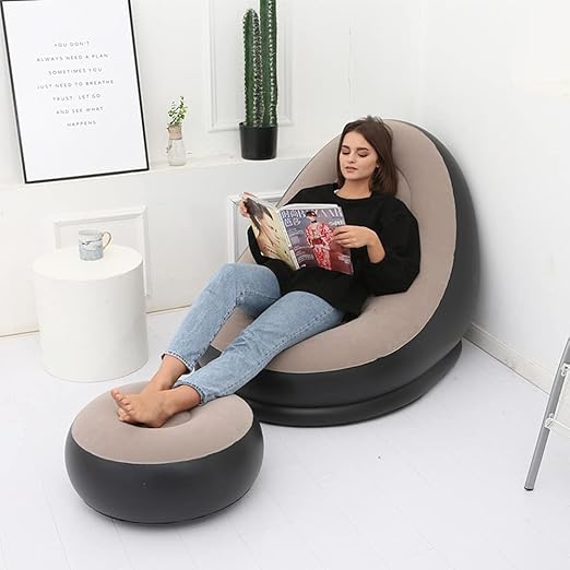Sillón Inflable con Apoya Pies 🛋️ Incluye Bomba de Pie
