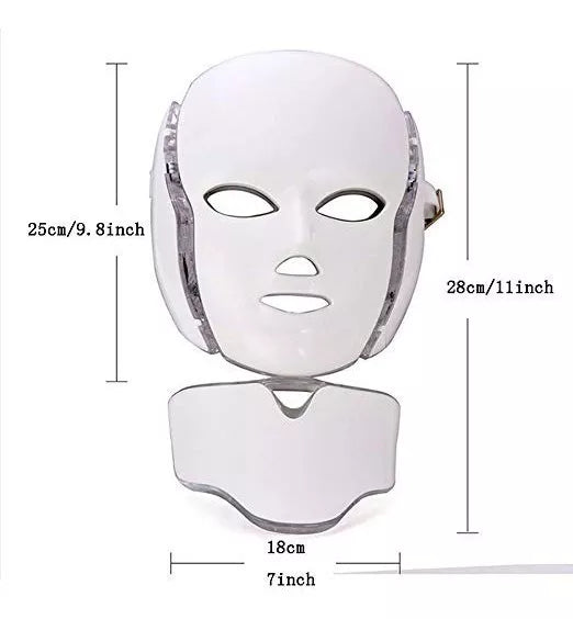 Máscara LED de Fototerapia Facial 💆‍♀️ Rejuvenecimiento para Rostro y Cuello