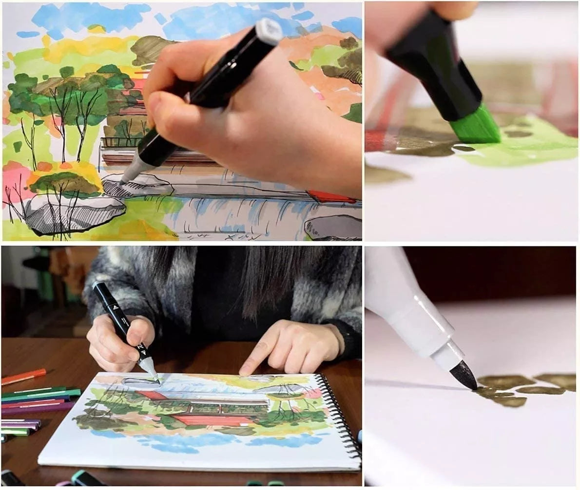 Marcadores Profesionales Doble Punta 🎨 80 Colores a Base de Alcohol