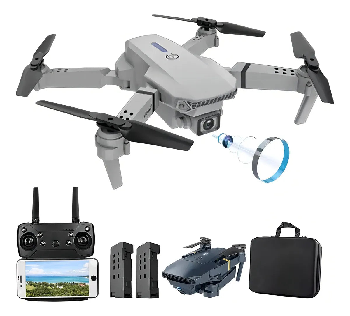 Drone E88 Profesional ✈️ Doble Cámara HD + 2 Baterías