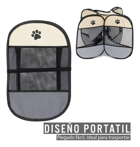 Casa Corral Para Perros Plegable Mascota Aire Libre Chico Color Gris
