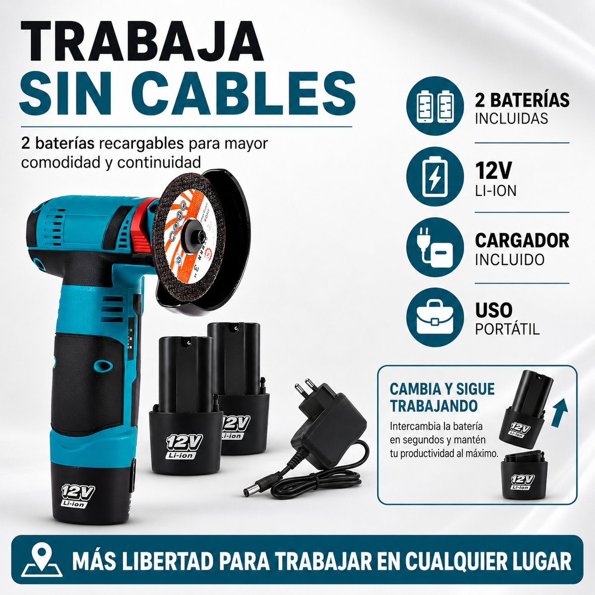 Pulidora Inalámbrica🔥 + 2 Discos + 2 baterías