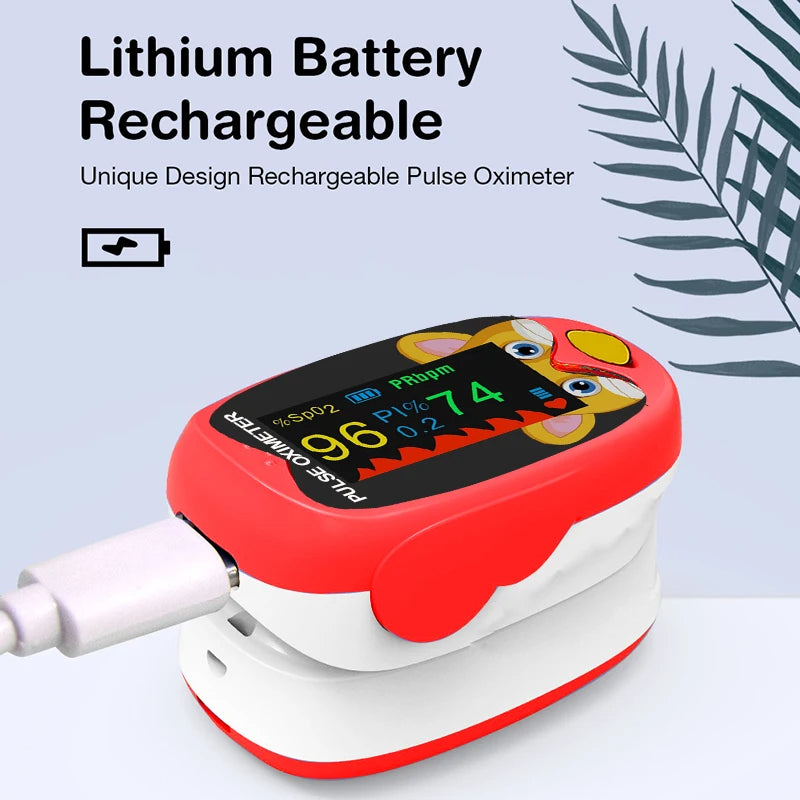 Oxímetro De pulso para Dedo De bebé, pulsioxímetro pediátrico SpO2 PR OLED recargable para niños