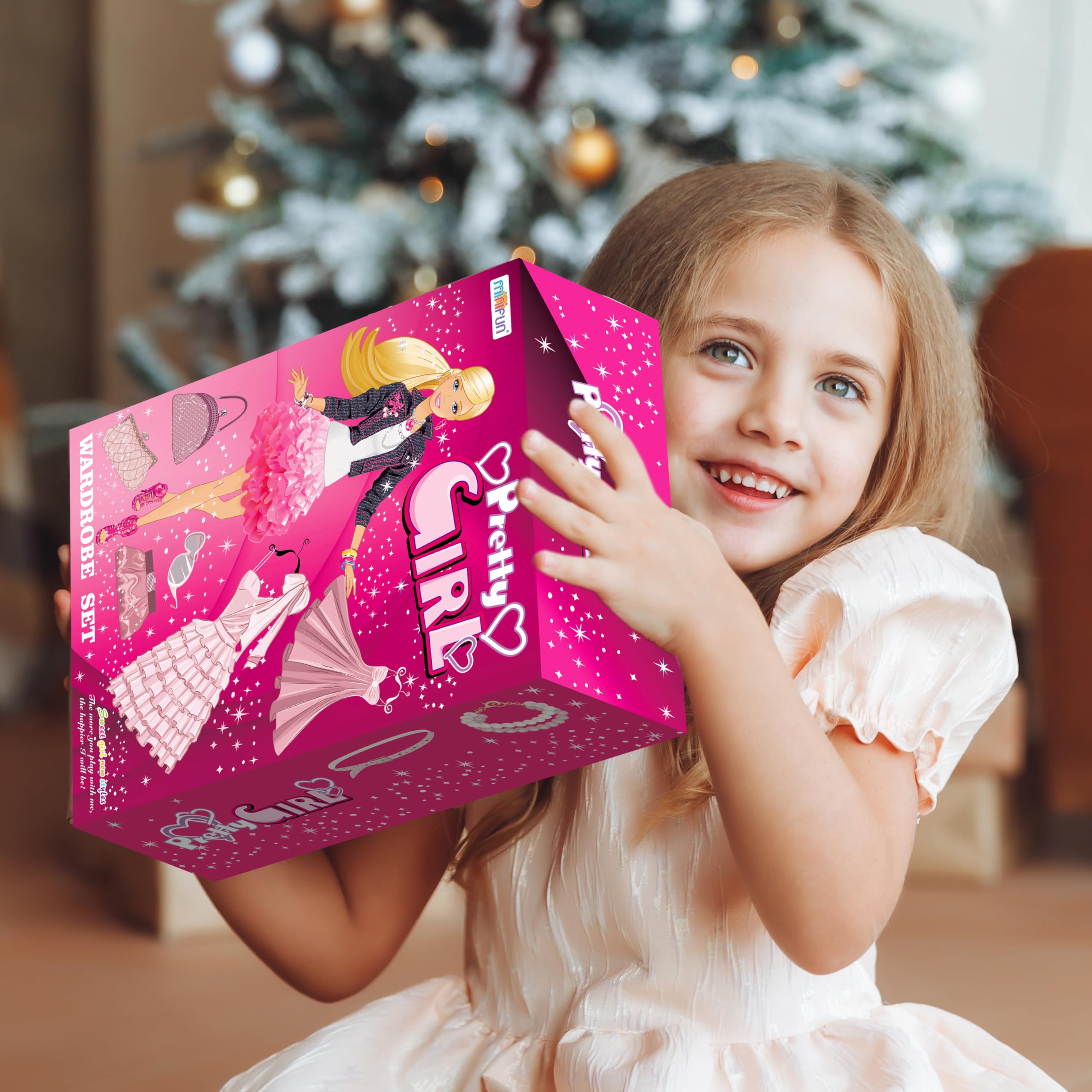 Juego de armario con 342 piezas de ropa y accesorios, vestidos de princesa, tops, pantalones, trajes de baño, armario, zapatos, perchas y otros accesorios, juguetes de vestir para niñas pequeñas