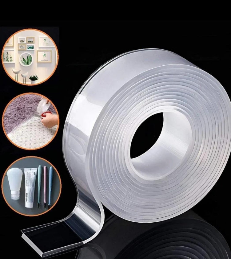 Cinta Adhesiva Nano Cinta De Silicona Lavable De Doble Cara 5 metros