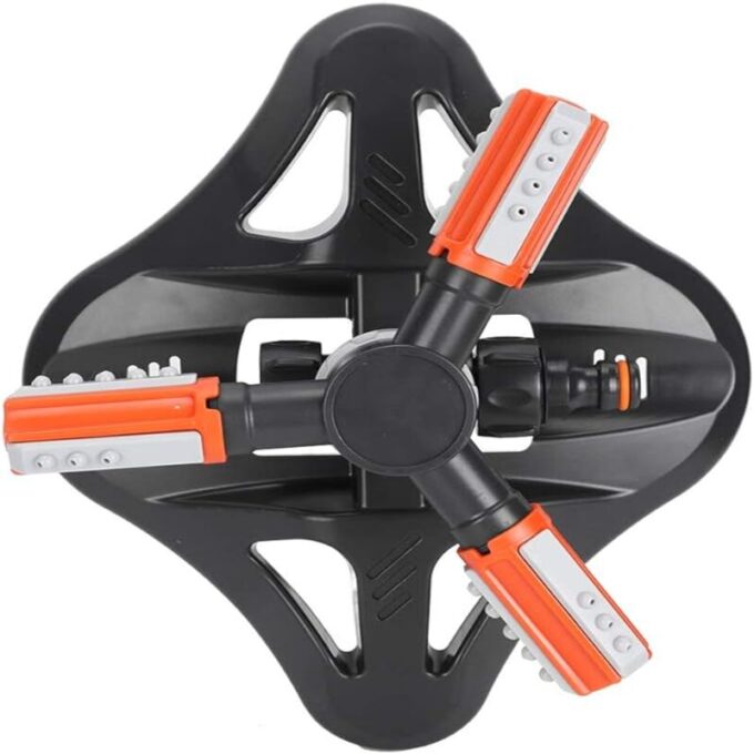 Aspersor rociador de riego 360 rotacion automatica de jardin gris naranja