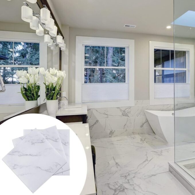 Azulejo adhesivo 30 x 30 blanco marmolizado pegatina decorativa