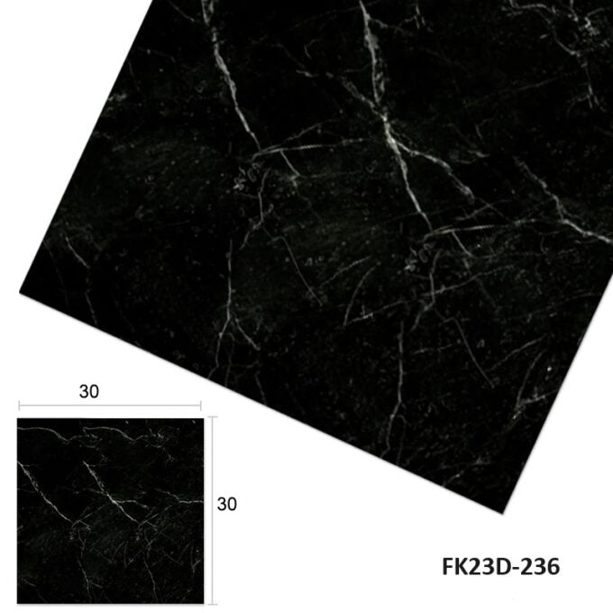 Azulejo adhesivo 30 x 30 negro marmolizado pegatina decorativa