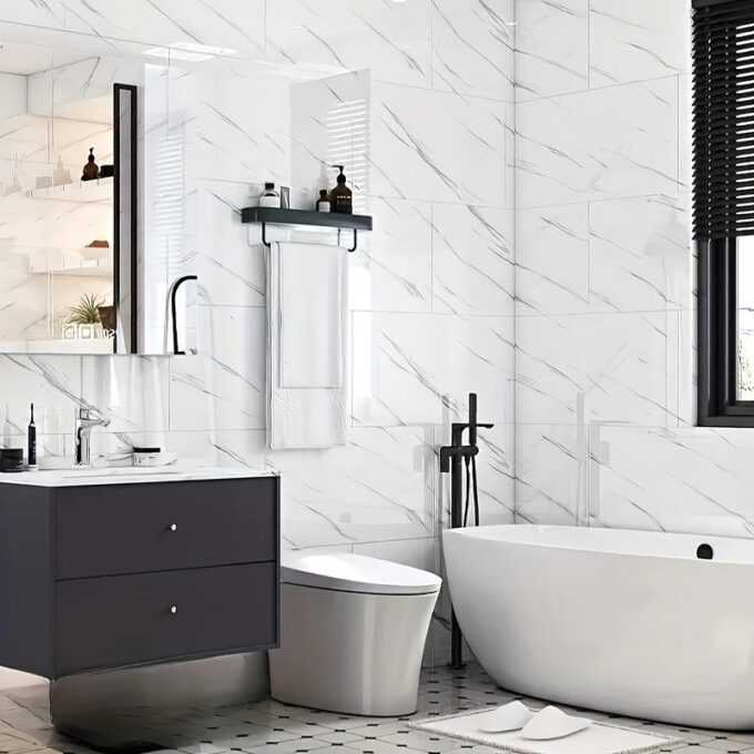 Azulejo adhesivo 60 x 30 blanco satinado pegatina decorativa