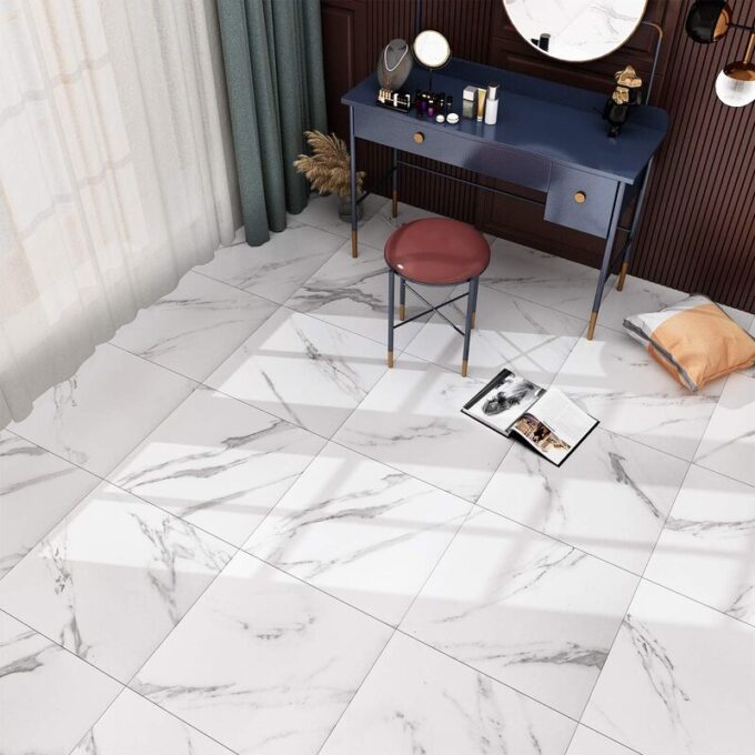 Azulejo adhesivo 60 x 60 blanco marmolizado pegatina decorativa