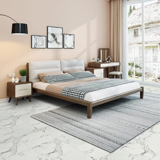 Baldosa adhesiva 60 x 60 blanco madte marmolizado pegatina ecorativa 28PCS