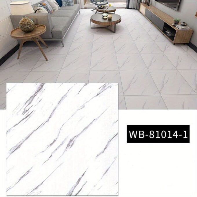 Baldosa adhesiva 60 x 60 blanco mate marmolizado pegatina decorativa 28PCS