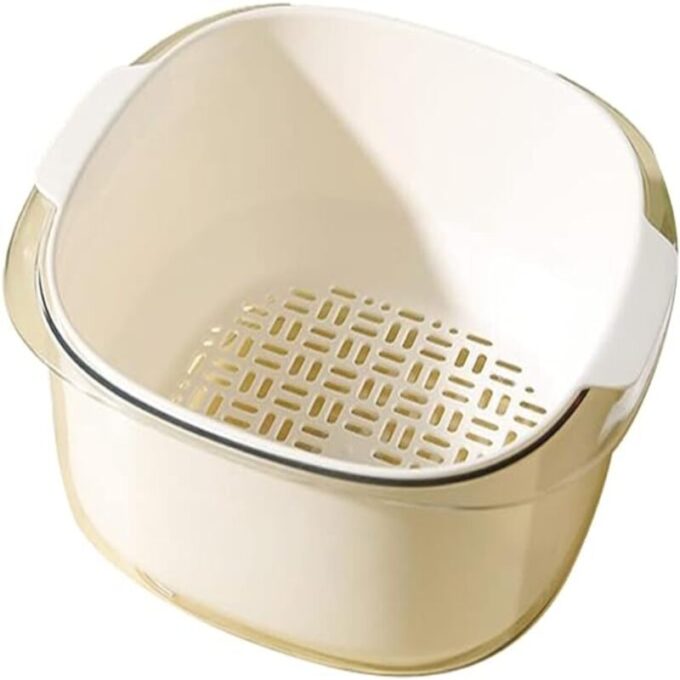 Cesta con escurridor para alimentos tazon de cocina con drenaje