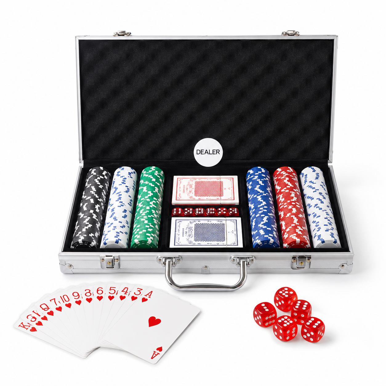 Juego de Póker 300 Piezas ♠️ Set Completo con Fichas, Cartas y Maletín