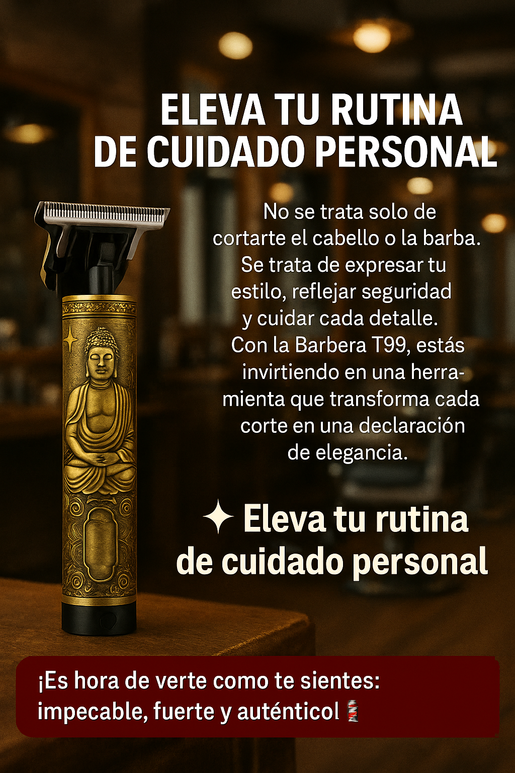 Barbera Profesional T99 Buda ✂️ Patillera Recargable de Precisión
