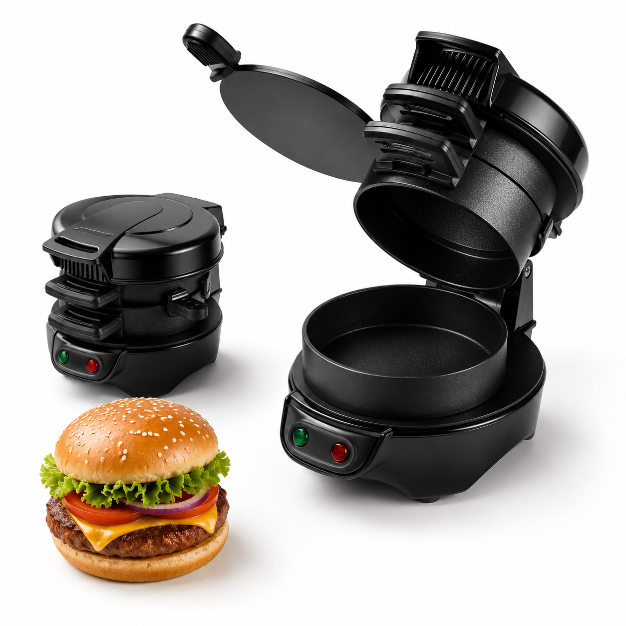 Máquina para Hamburguesas Eléctrica 🍔 Cocina Hamburguesas Rápidas y Jugosas en Casa