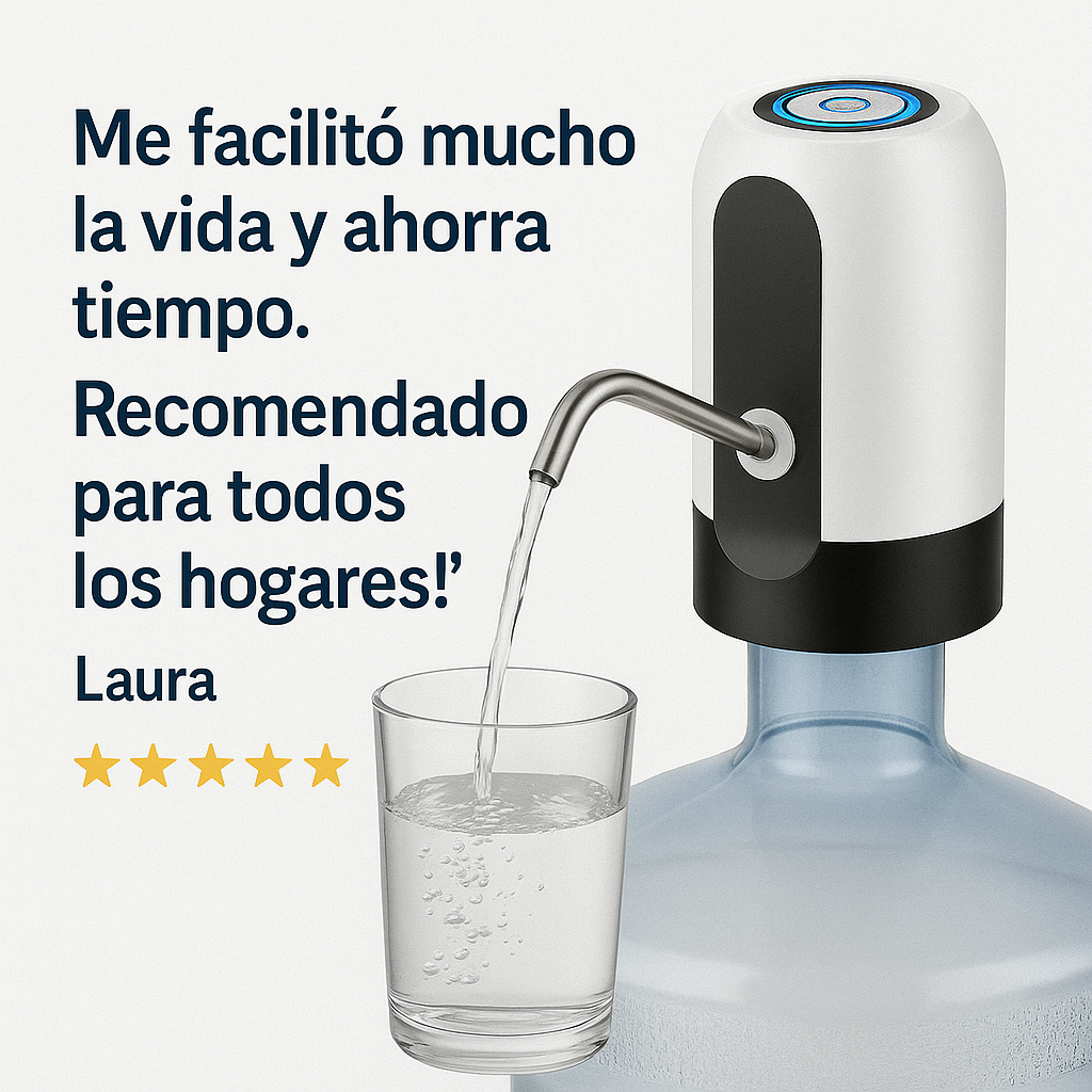 Dispensador Automático de Agua 💧 Sirve con un Botón (Recargable)