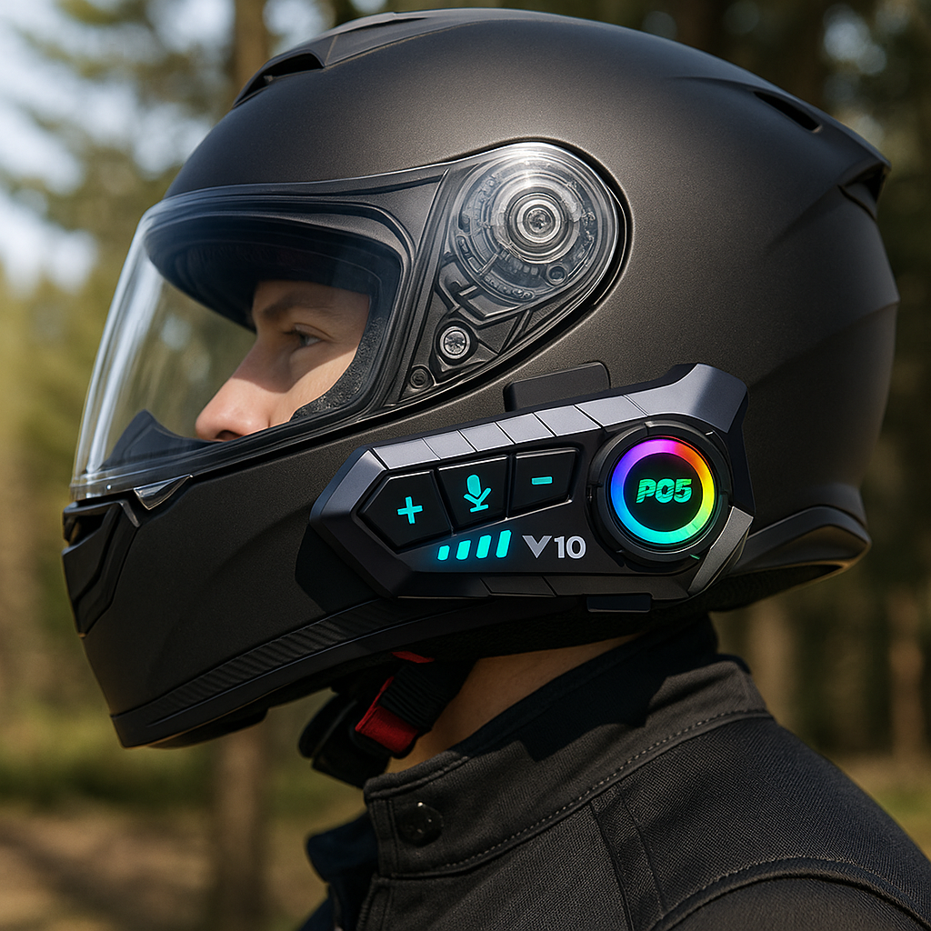 Auriculares Bluetooth 53 ROOT Y10 – Impermeable IPX6, Compatible iOS/Android para Casco de Moto