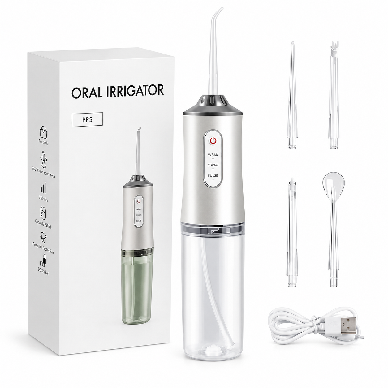 Irrigador Oral Dental Portátil 💧 Limpieza Profunda para Encías y Dientes