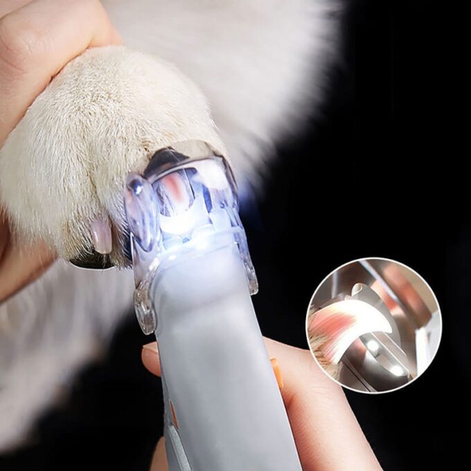 (1)Corta uñas para mascotas con luz led tijera
