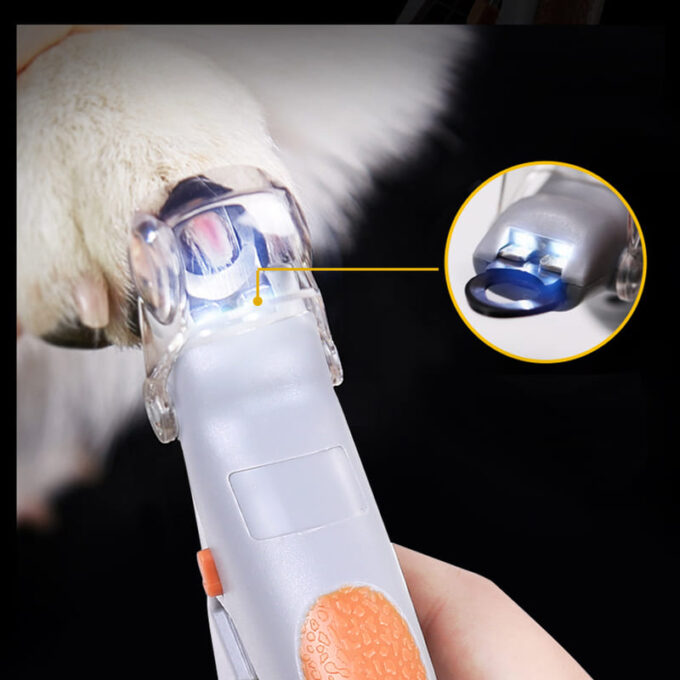 (1)Corta uñas para mascotas con luz led tijera