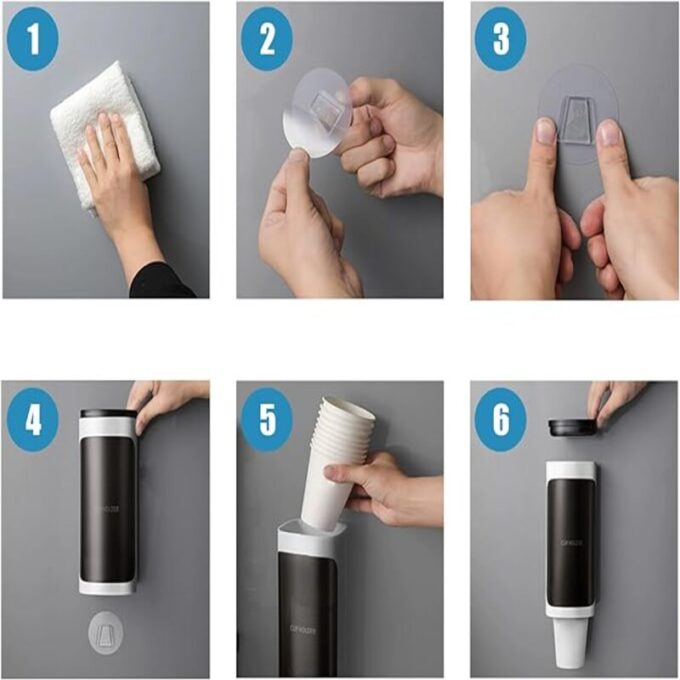(1)Dispensador adhesivo para vasos portavasos de pared