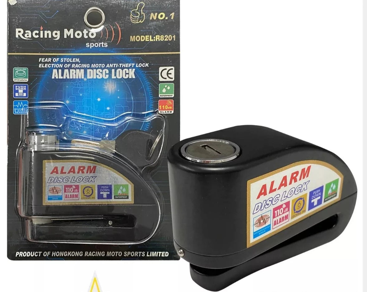 Candado Freno De Disco Con Alarma Para Moto O Bicicleta Inox