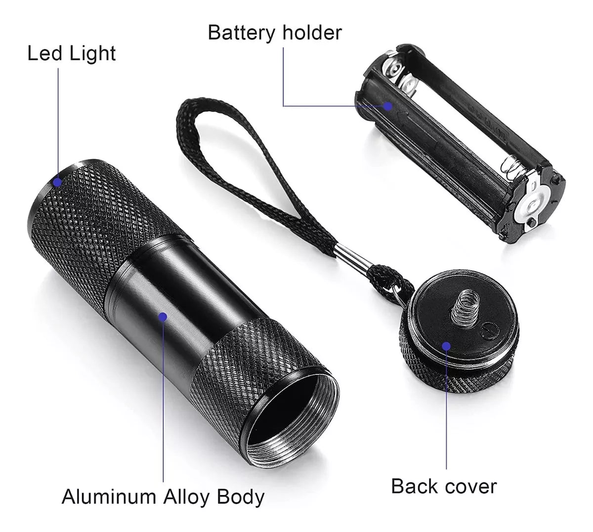 Linterna Uv Led Uv Ultravioleta Luz Negra Experimentos !! Linterna Negro