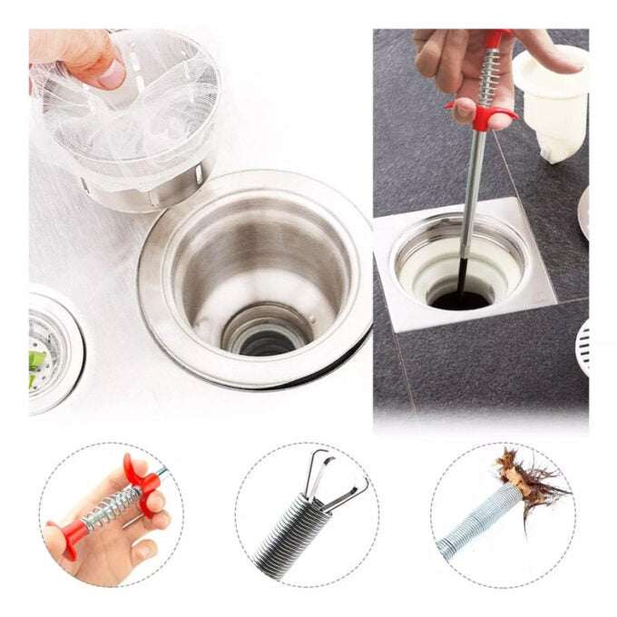 Sonda de drenaje 160CM para sifones tuberia y alcantarillado extractor de plomeria